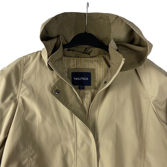 Nautica Women's Beige XL‎ Removable Hood Winter Coat Zip out Lining Windbreak - Picture 2 of 13